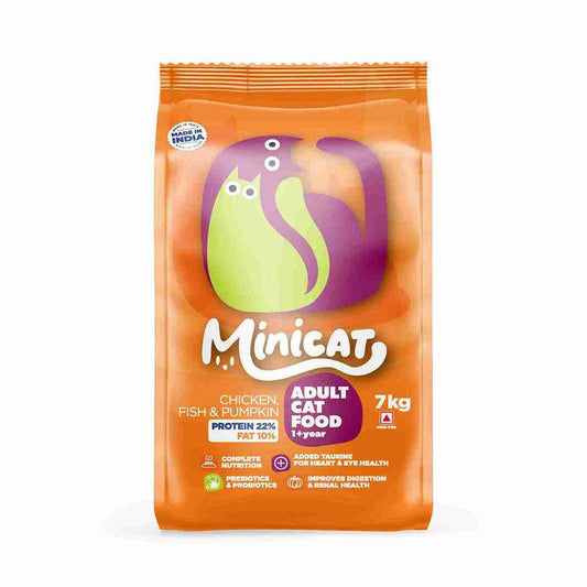 Minicat Adult Cat Food (1+ Year) – Chicken, Fish & Pumpkin