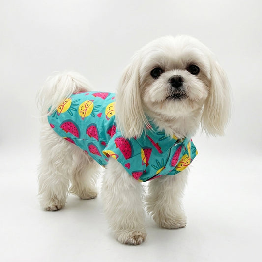 pineapple print dog shirt with collar