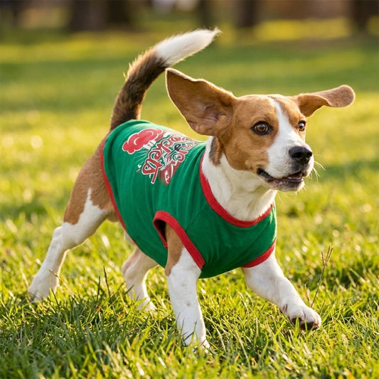 rjc rockets printed dog t shirt green