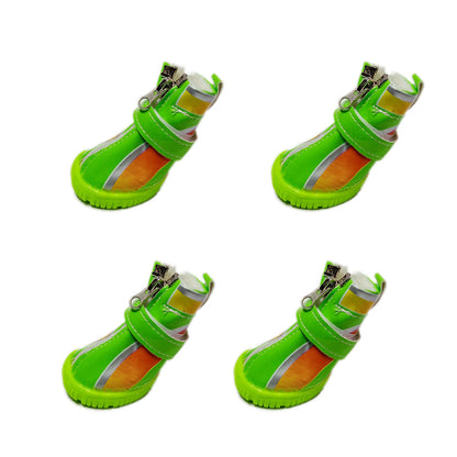 Dog Boots Paw Protector | Pack of 4pcs Anti-Slip Dog Shoes (Green)