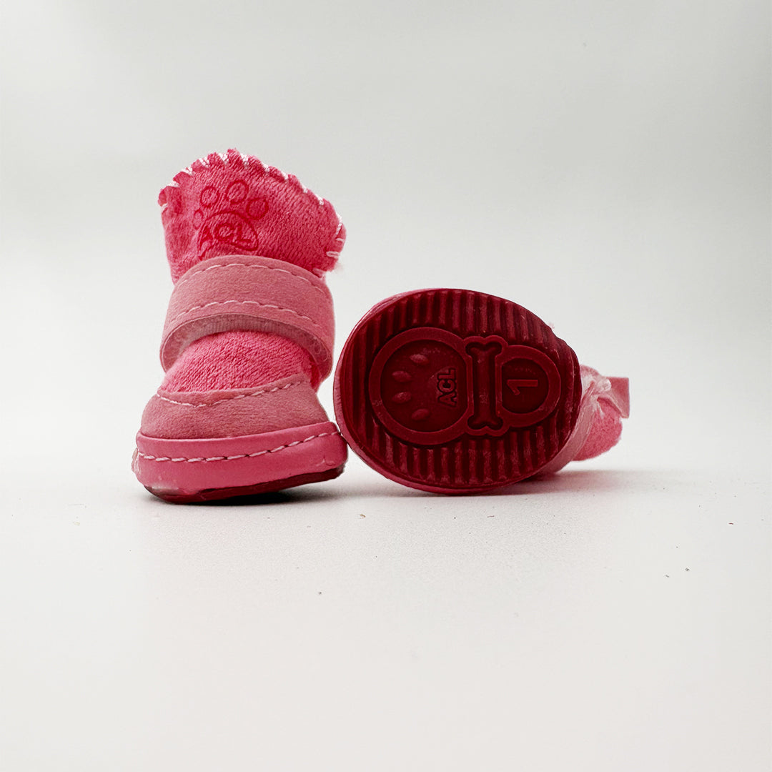 size 1 of pink shoes with comfortable inner fur