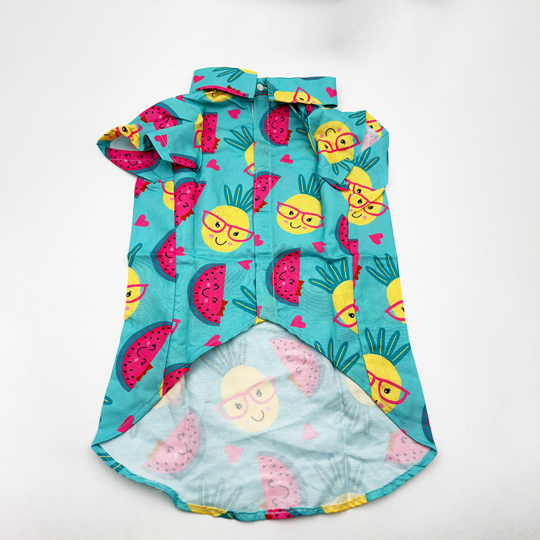 breathable summer dog shirt pineapple design