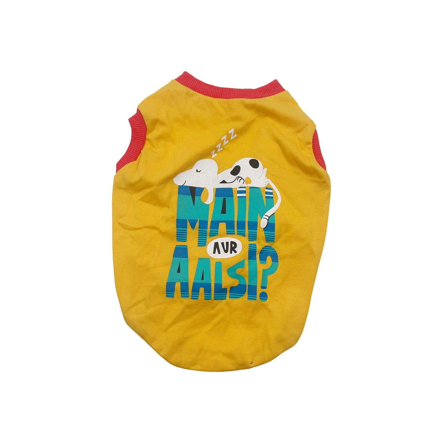 summer cotton t-shirt for dogs yellow colour