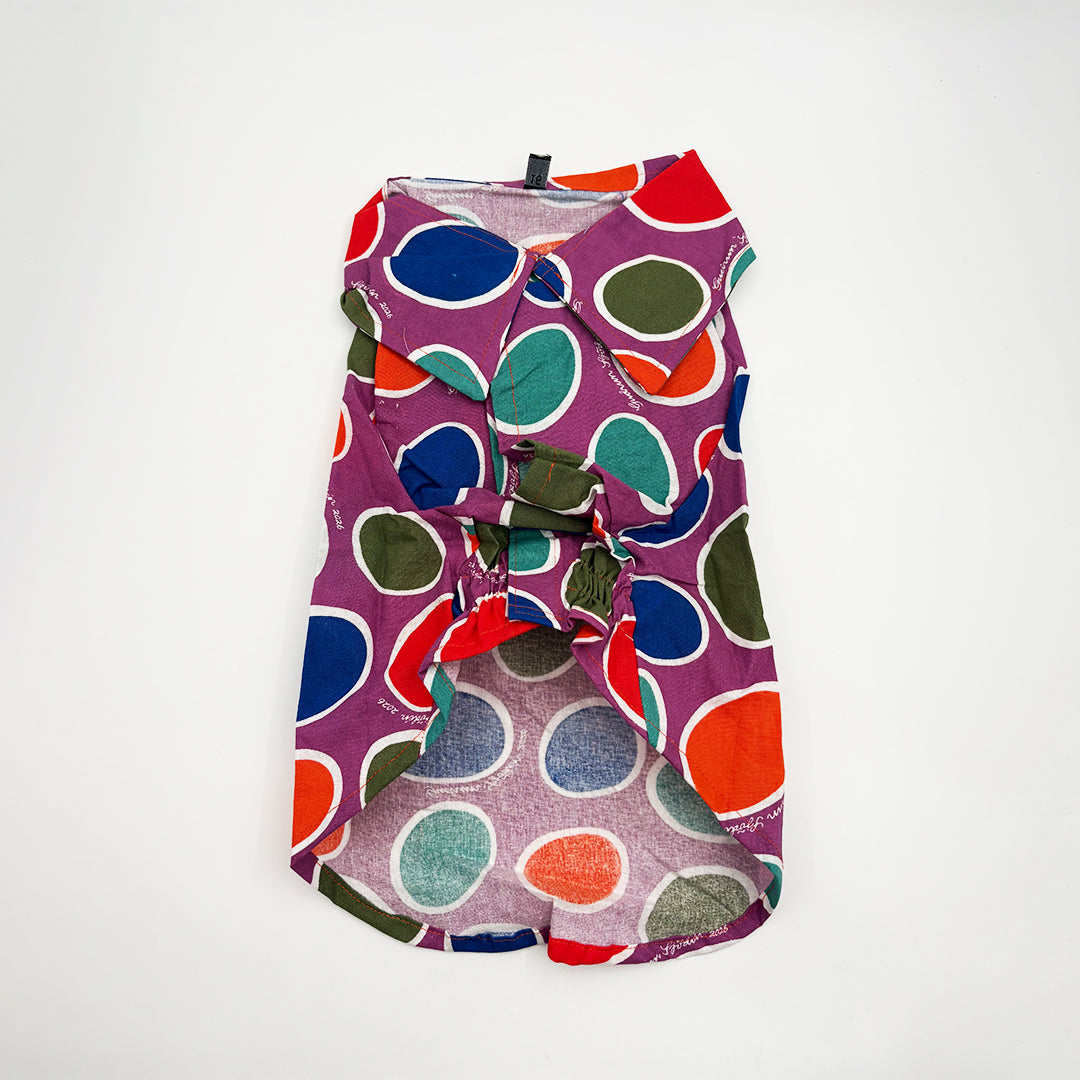 velcro closing circle printed dog shirt