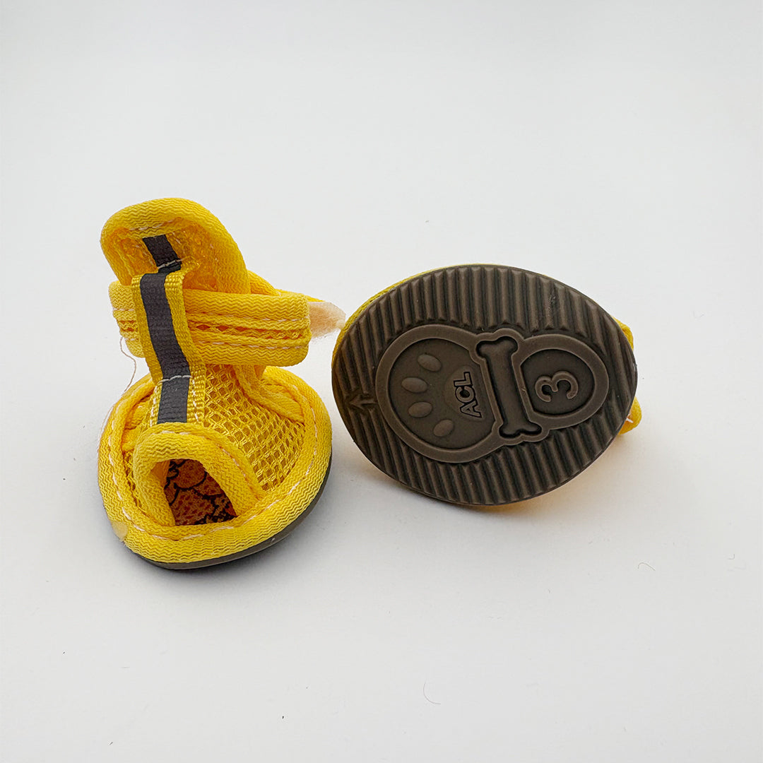 yellow color dog sandals in 3 size