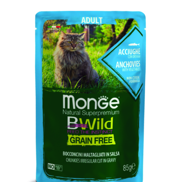 B-Wild Grain Free Chunkies Adult Anchovies with vegetables for Cats-85gm(Pack of 5)